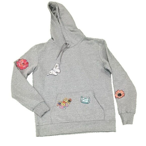 PUMA Tops - Puma  Women's Gray Hoodie Customized With‎ Patches Size Small